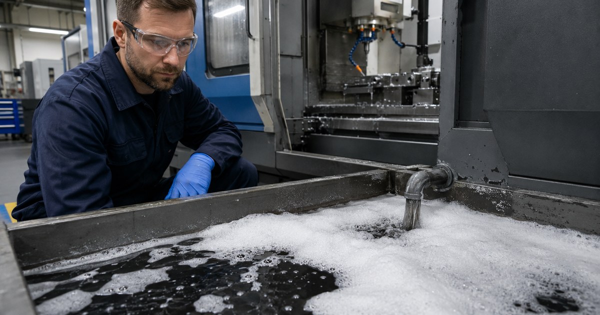 Starke Schaumbildung in einem Kühlschmierstoffbehälter an einer Werkzeugmaschine